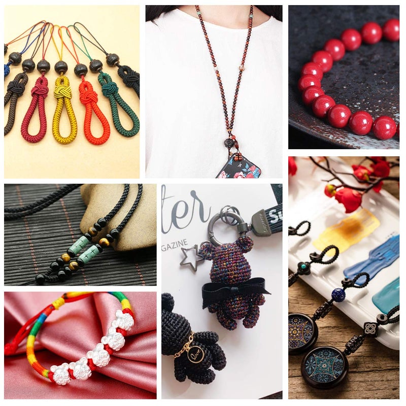 Mayitr 0.8mm Nylon Cord, Nylon Beading String Knotting Cord, Thread Chinese Knot Macrame Rat-Tail Bracelet Braided String (Purple) - Image 5